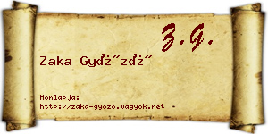Zaka Győző névjegykártya